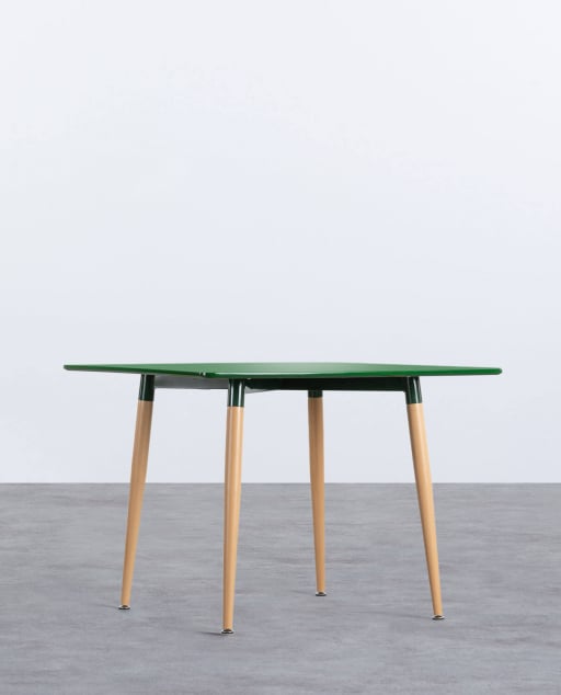 Tavolo da Pranzo Quadrato in Metallo e Legno (100x100 cm) Skaule