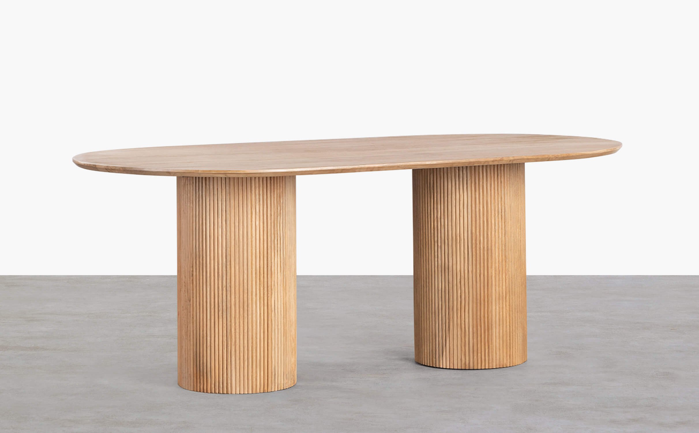 Tavolo da Pranzo Ovale in Legno di Mango Vienna, immagine della galleria 1