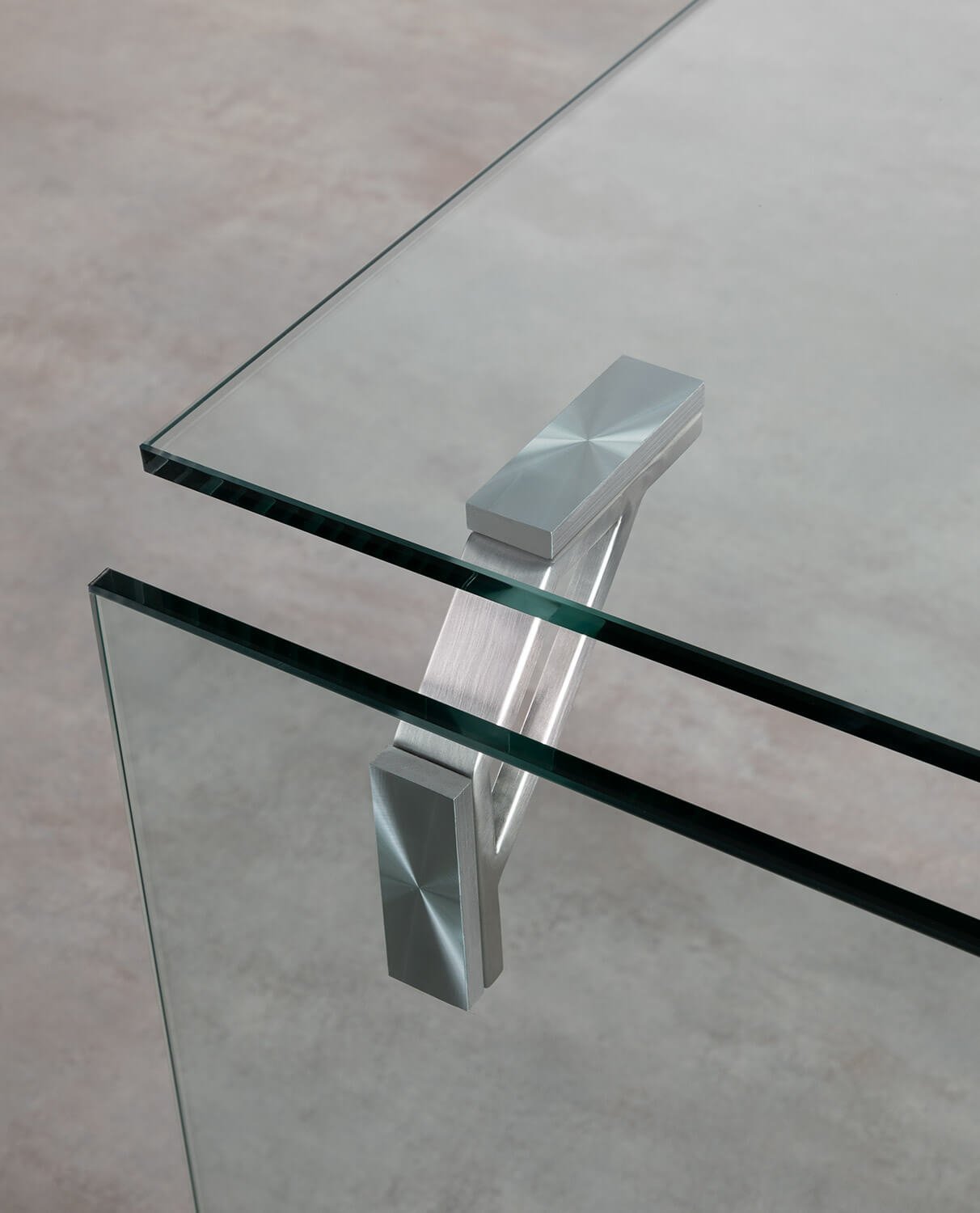 Scrivania in Vetro Temperato e Acciaio Inox (134x70 cm) Arey, immagine della galleria 6