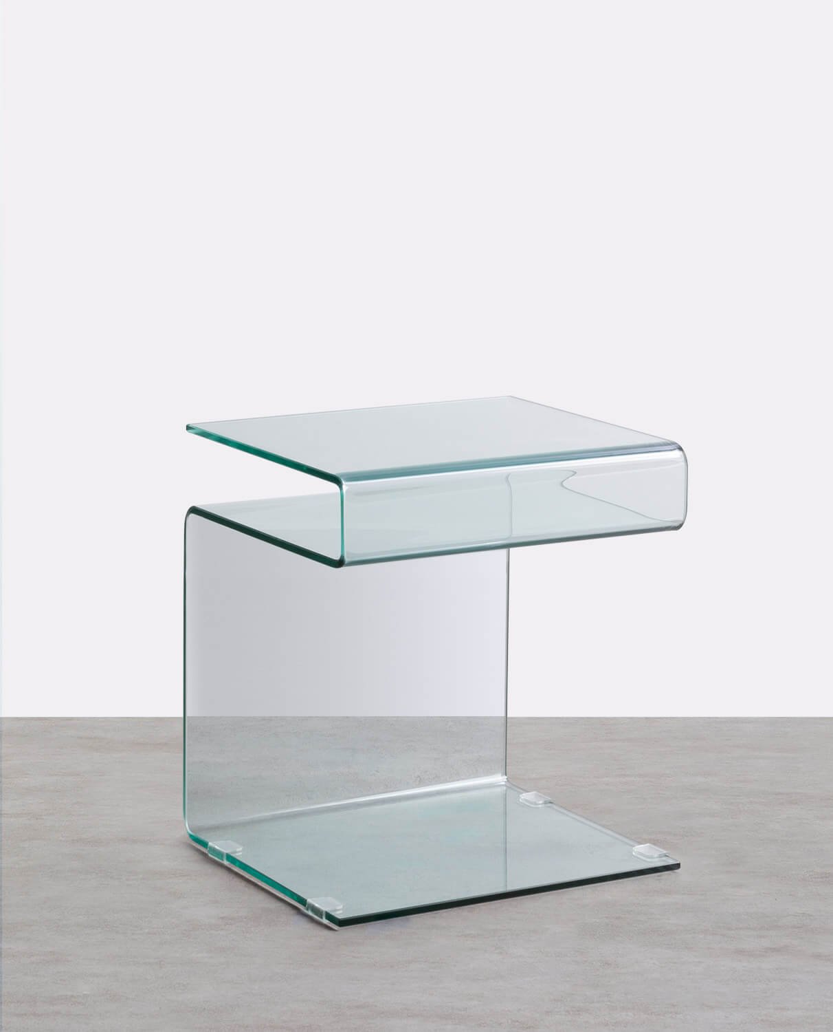 Tavolino Ausiliario Quadrato in Cristallo (42x38 cm) Erox, immagine della galleria 1