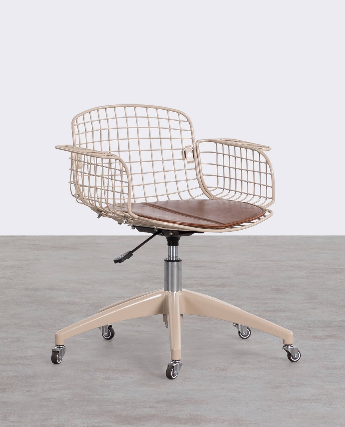 Sedia da Scrivania in Metallo con Schienale Basso Vintage Aras, immagine della galleria 1