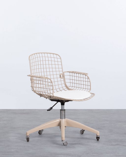 Sedia da Scrivania Vintage con Schienale Alto Aras