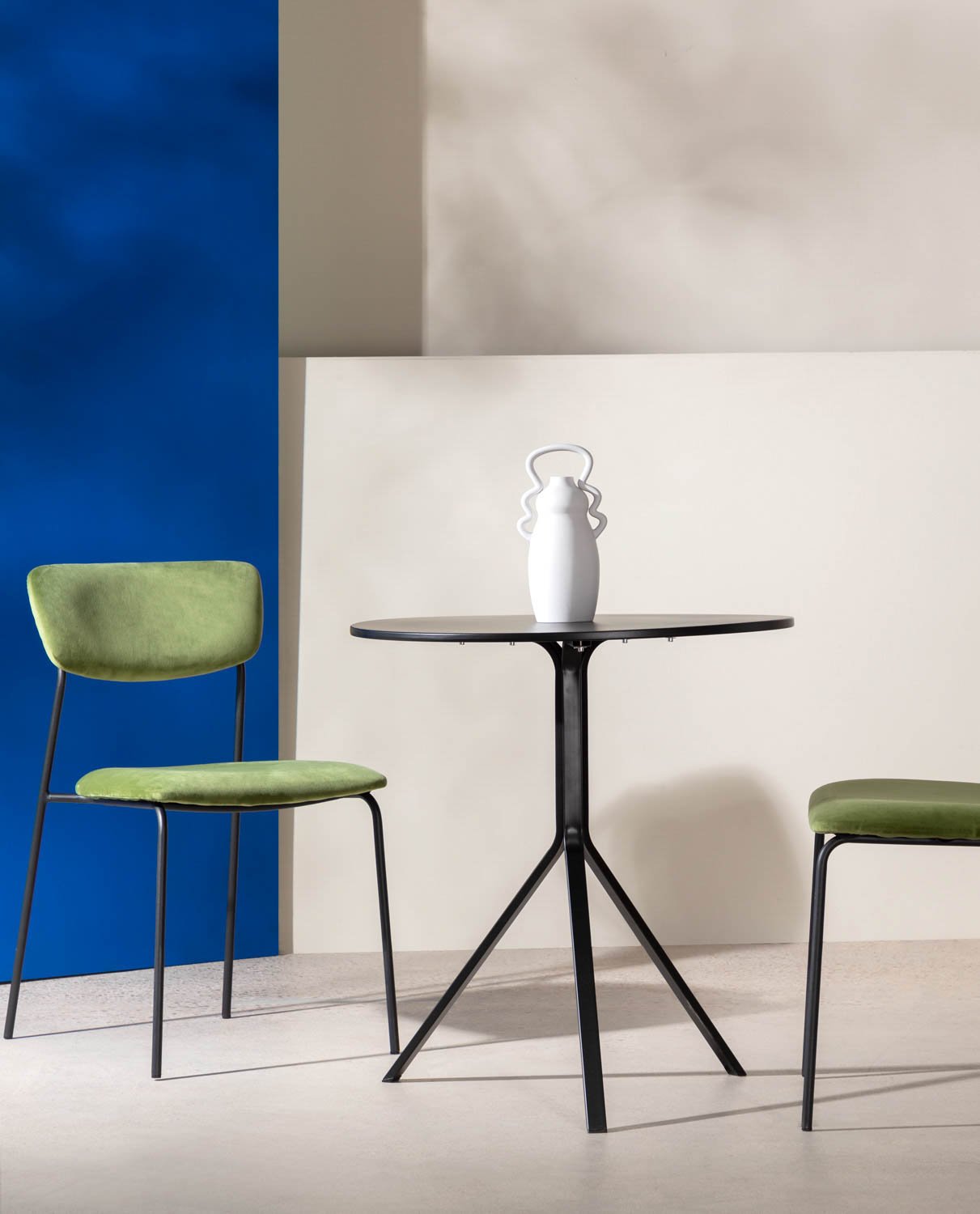 Pack 2 di Sedie da Pranzo in Metallo e Velluto Morgan, immagine della galleria 2