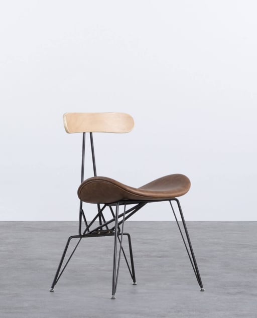 Pack 4 Sedie da Pranzo in Similpelle e Legno Antonela
