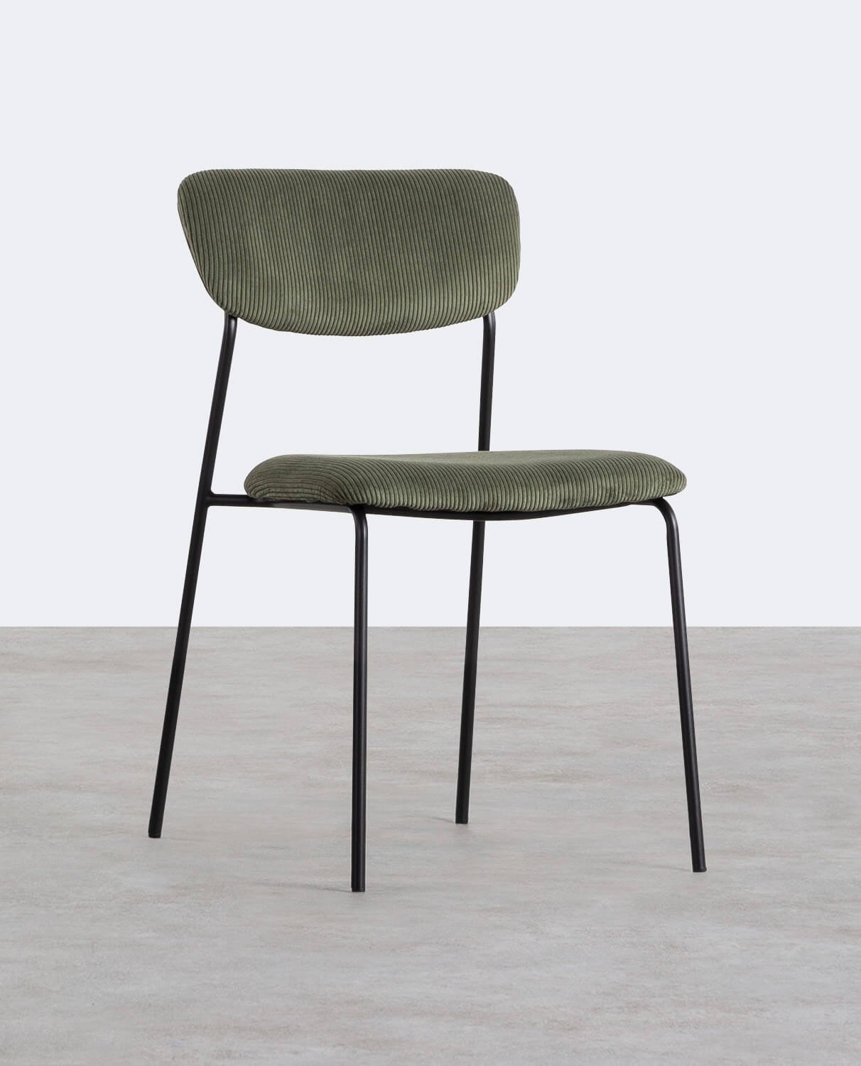 Pack 4 Sedie da Pranzo Morgan in Metallo e Velluto a Coste, immagine della galleria 1