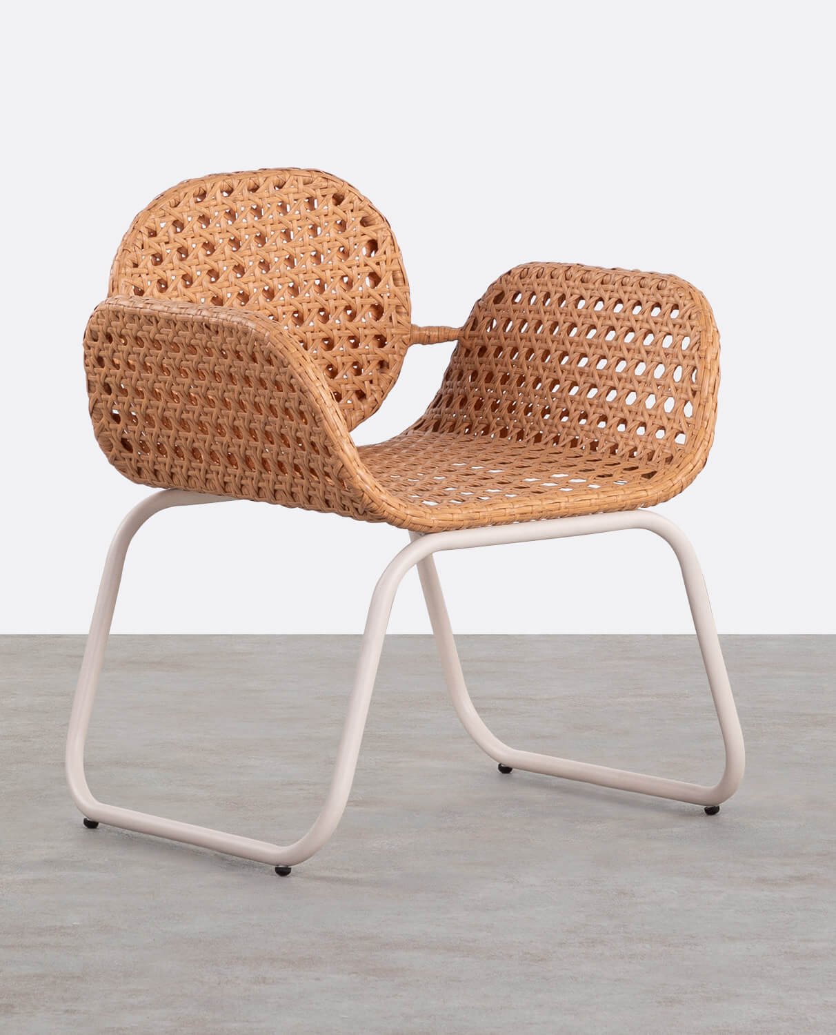 Pack 4 Sedie da Esterno in Alluminio e Rattan Sintetico con Bracciolo Roys , immagine della galleria 1