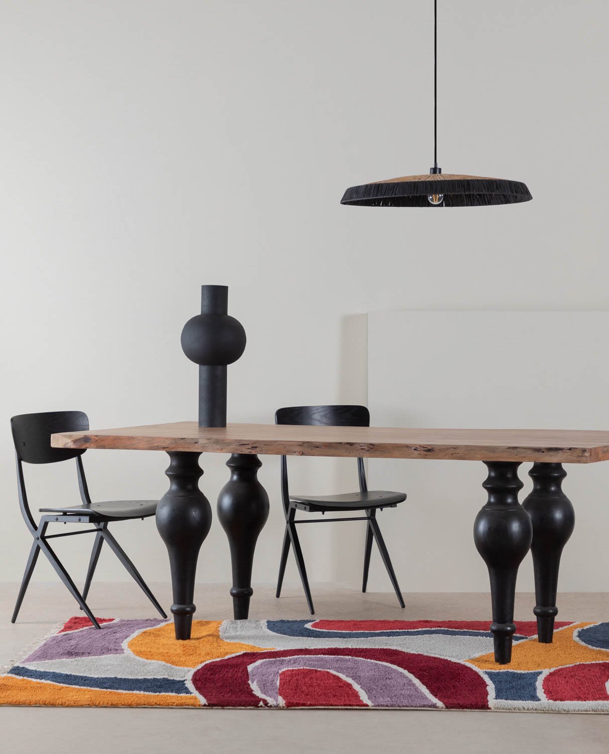 Pack 2 Sedie da Pranzo in Legno e Metallo Ticher, immagine della galleria 2
