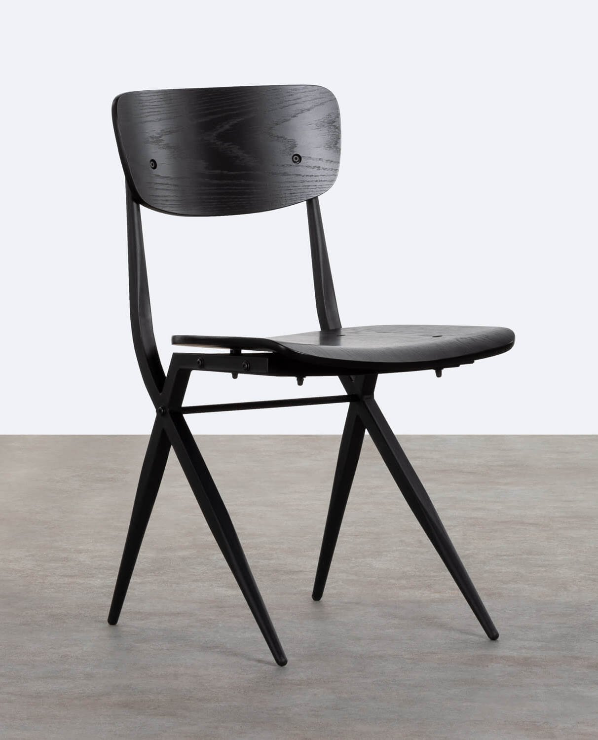 Pack 2 Sedie da Pranzo in Legno e Metallo Ticher, immagine della galleria 1