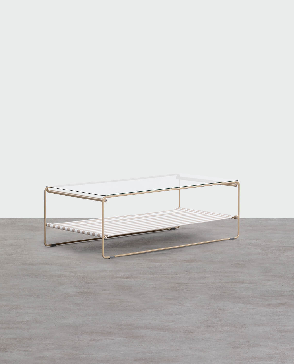 Tavolino Rettangolare in Metallo e Vetro Temperato (119,5x59,5 cm) Carpa, immagine della galleria 1
