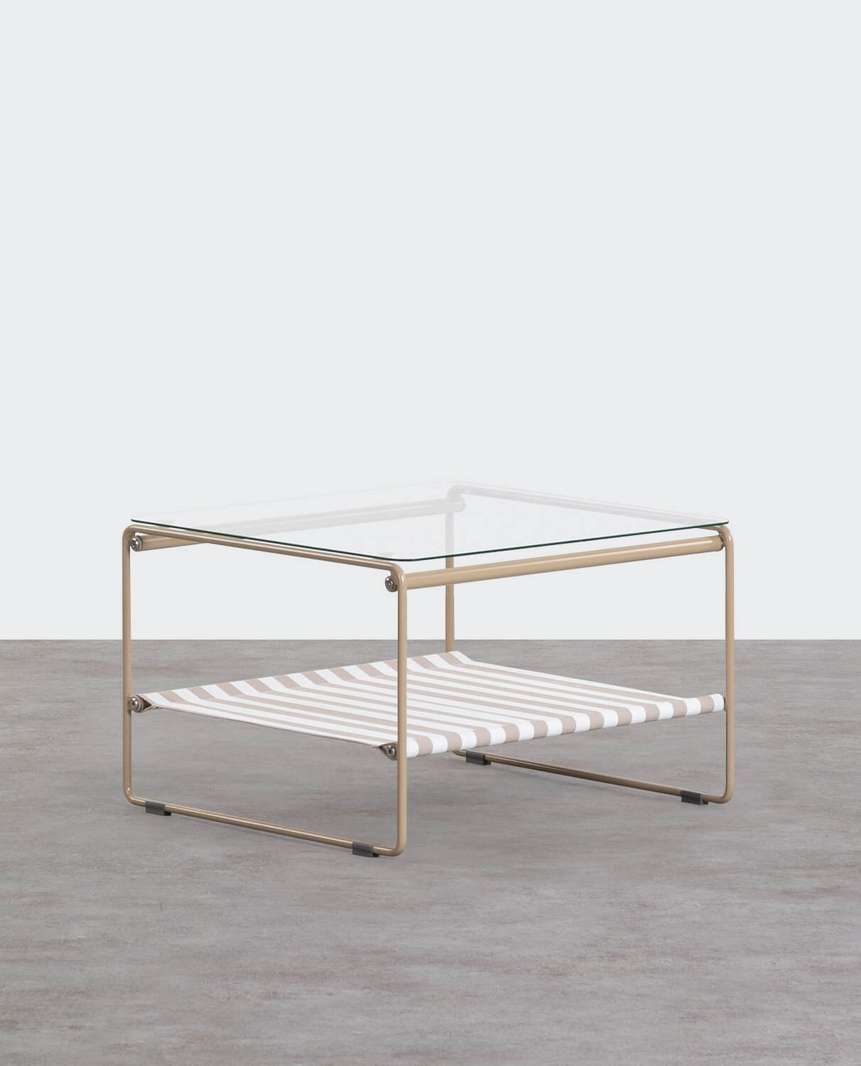 Tavolino Quadrato in Acciaio e Vetro Temperato (60x60) Carpa, immagine della galleria 1