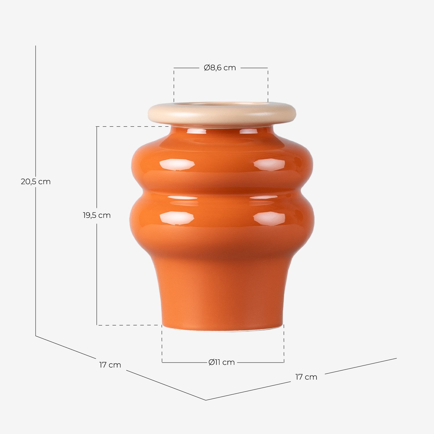 Vaso Dolomitico Gilim, Misure