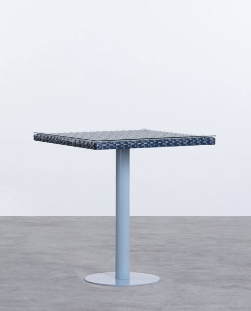Tavolo da Esterno Quadrato in Alluminio e Vetro Temperato (70x70 cm) Roys