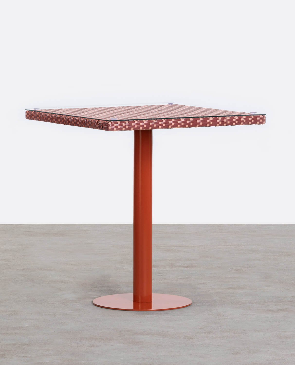 Tavolo da Esterno Quadrato in Alluminio e Vetro Temperato (70x70 cm) Roys, immagine della galleria 1