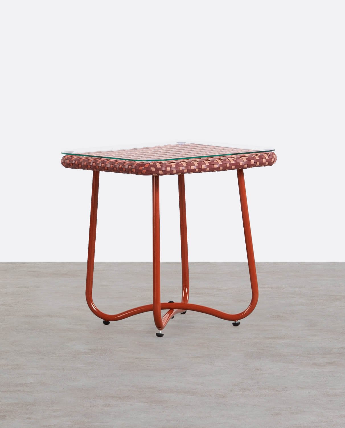 Tavolino Ausiliario in Alluminio e Vetro Temperato (45x45 cm) Roys, immagine della galleria 1