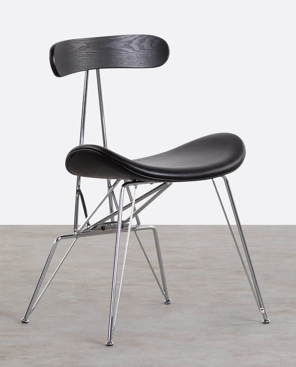Pack 2 Sedie da Pranzo in Similpelle e Legno Brunela, immagine della galleria 1