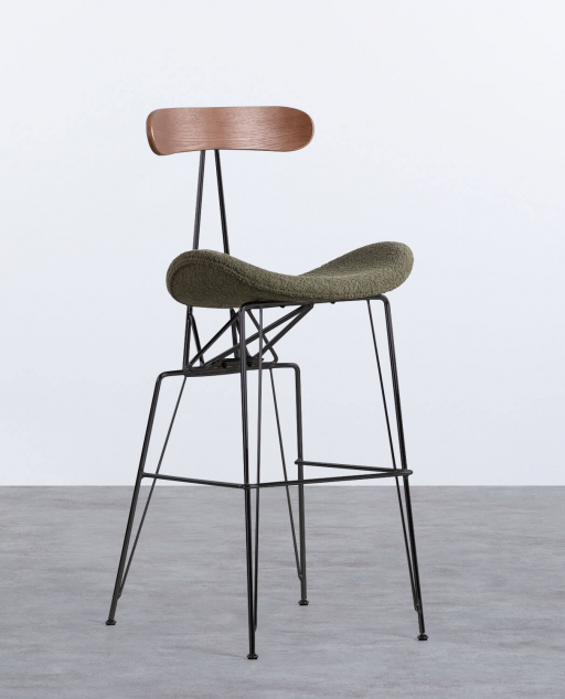Sgabello Alto in Tessuto e Legno (76,5 cm) Brunela