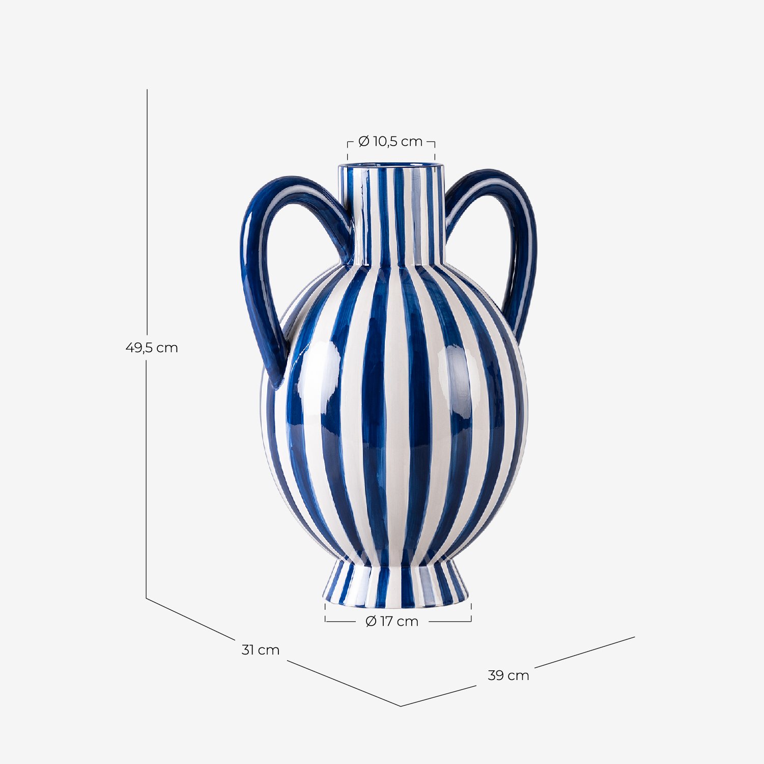 Vaso Alto in Dolomia XL Melon Lines, Misure