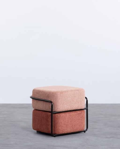 Pouf Rettangolare con Cuscino Sfoderabile in Tessuto Elin
