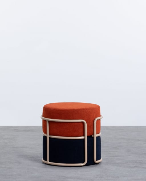 Pouf Rotondo con Cuscino in Tessuto Rimovibile Aixa