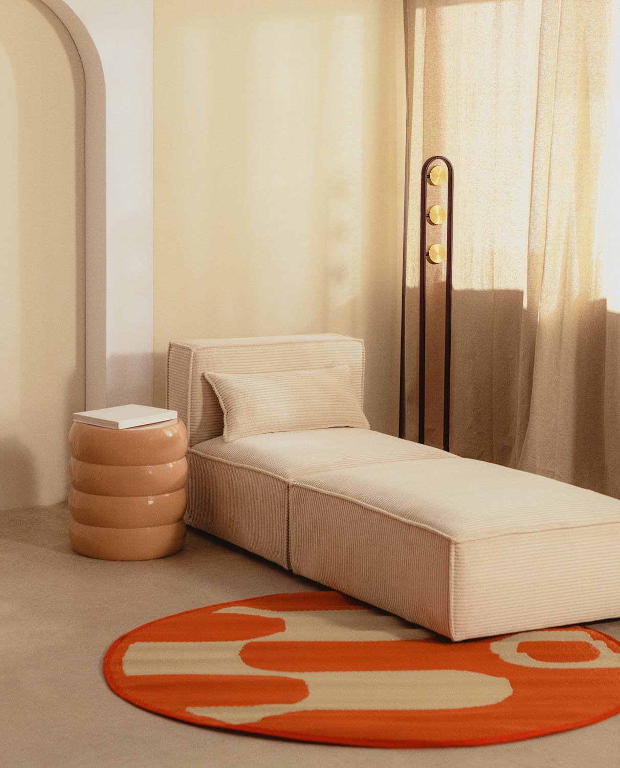 Poltrona Modulare e Pouf in Velluto a Coste Spesse Kilhe, immagine della galleria 2