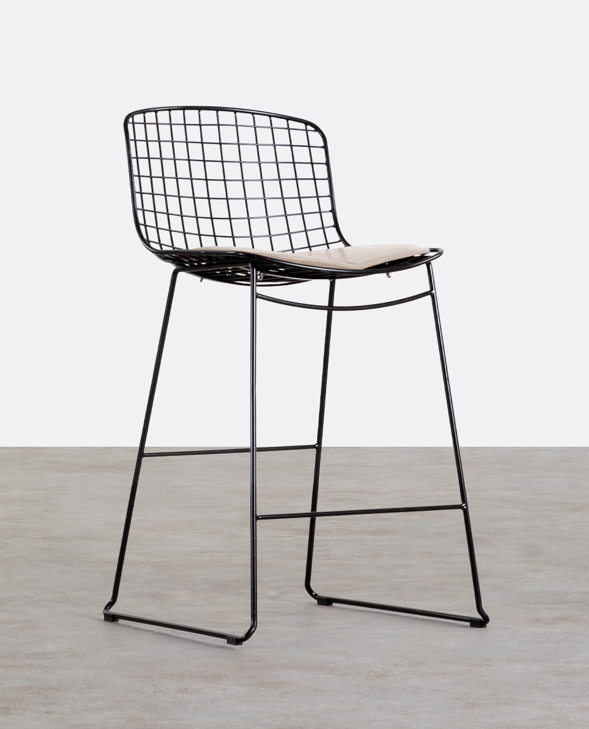Sgabello Alto in Metallo (66 cm) con Schienale Basso Aras, immagine della galleria 1