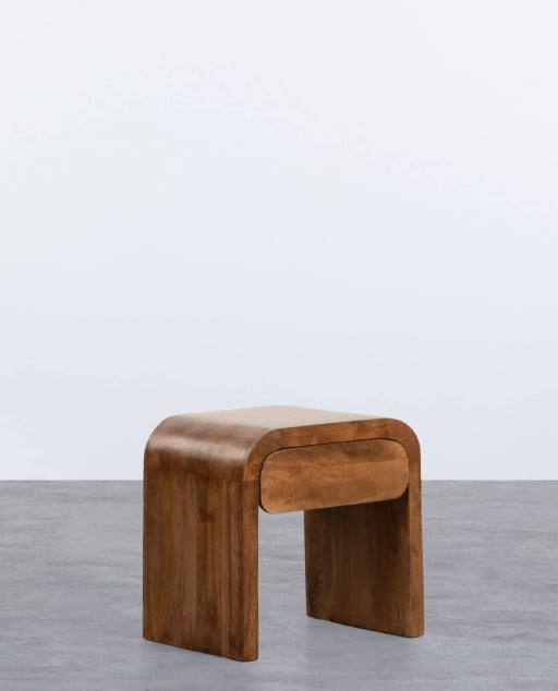 Comodino con Cassetto in Legno di Mango (47x35 cm) Vanile 