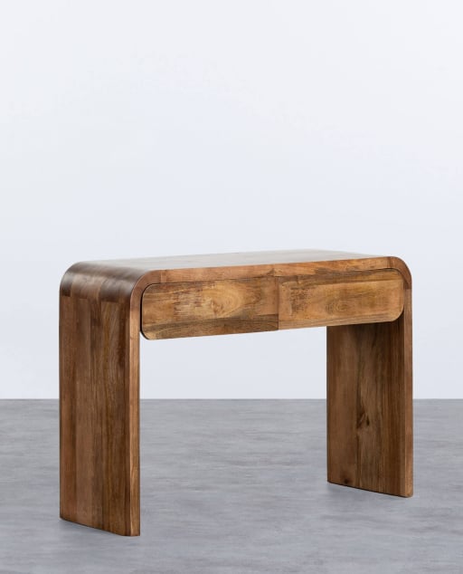 Consolle con Due Cassetti in Legno di Mango (120x40 cm) Vaniglia