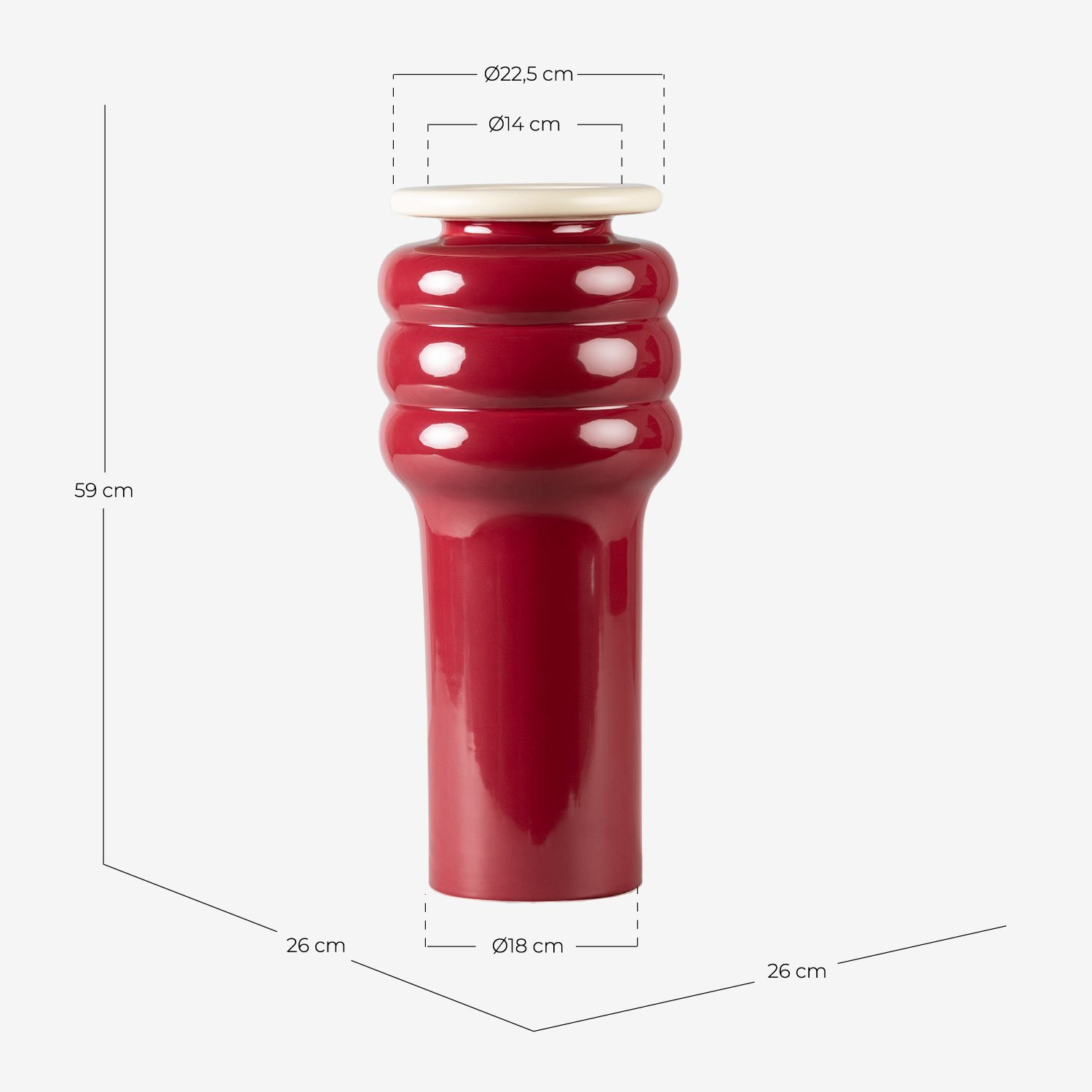 Vaso Alto in Dolomite XL Gilum, Misure