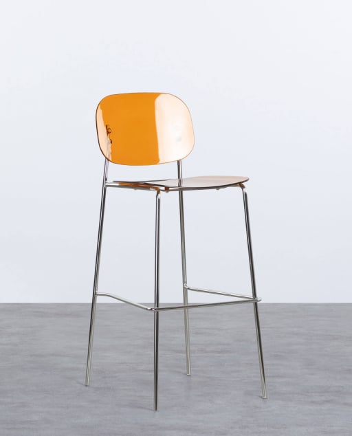 Sgabello Alto in Polietilene e Metallo (77 cm) Pinha - Ambra
