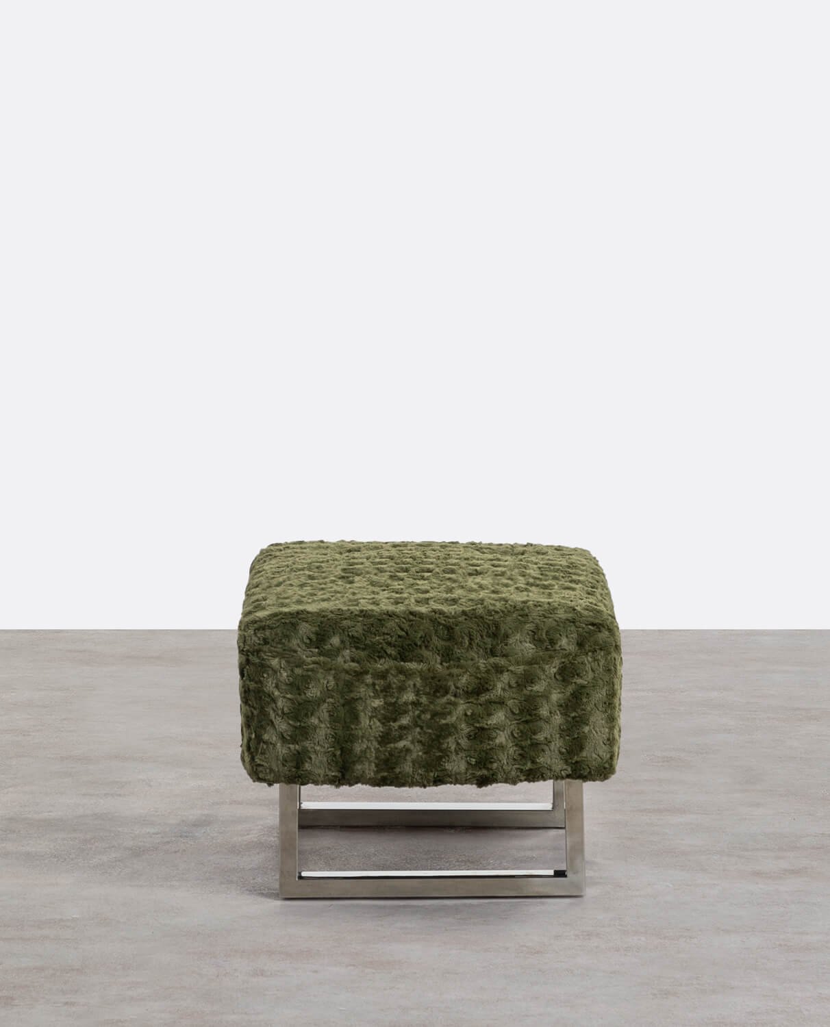 Pouf Poggiapiedi in Tessuto 70S Furry, immagine della galleria 2