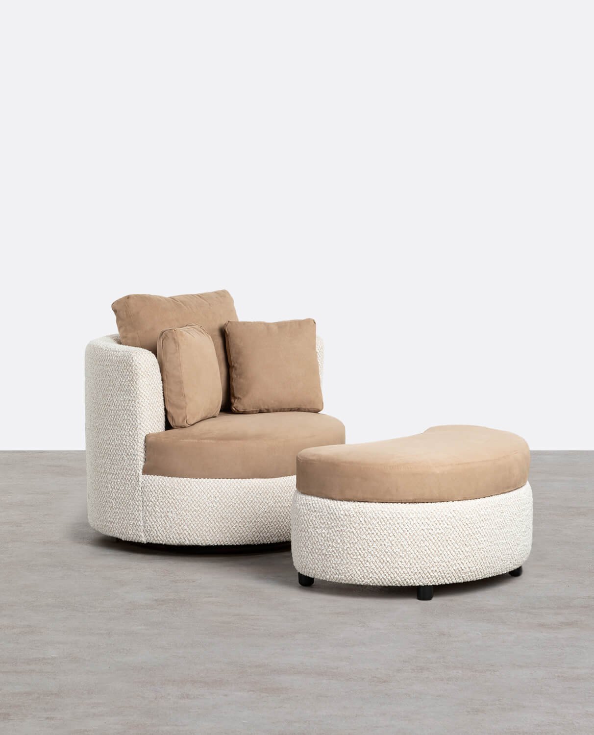 Poltroncina in Tessuto con 3 Cuscini e Poggiapiedi Jace, immagine della galleria 1