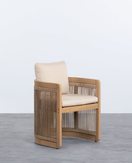 Sedia da Giardino in Legno di Acacia con Cuscini Mirla