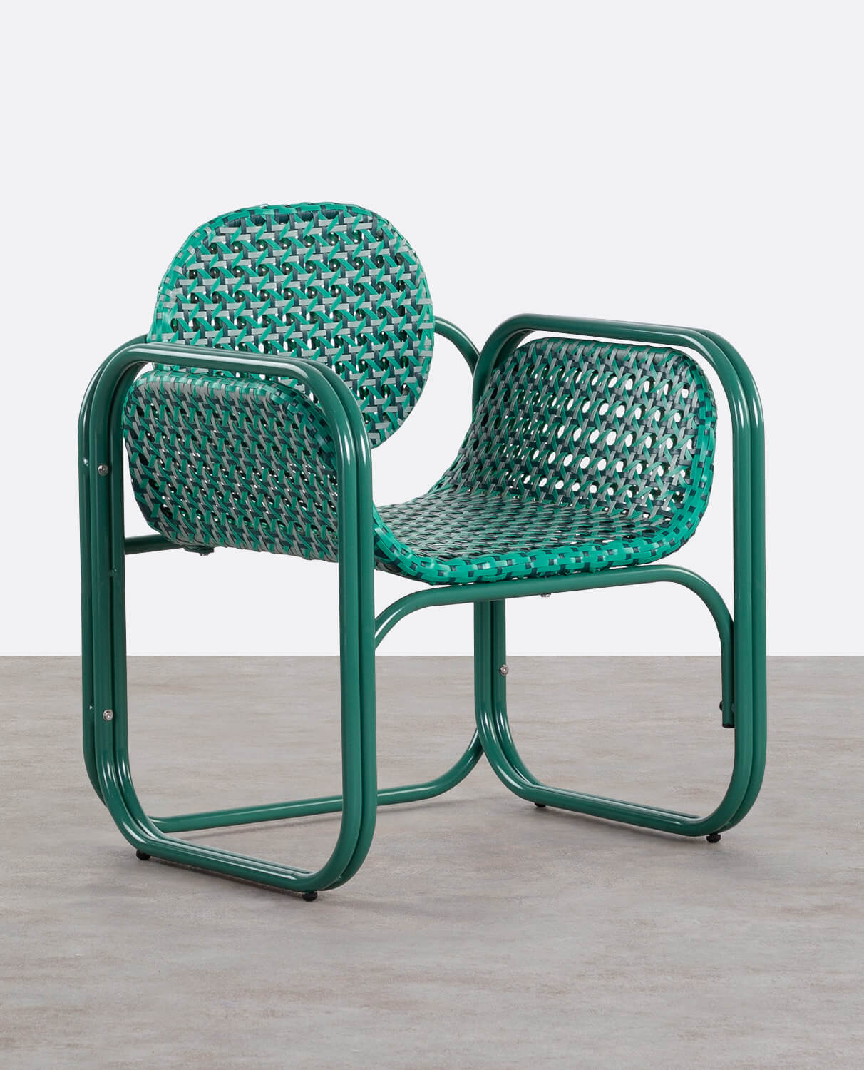 Pack 2 Poltrone con Braccioli in Alluminio e Rattan Sintetico Roys, immagine della galleria 1