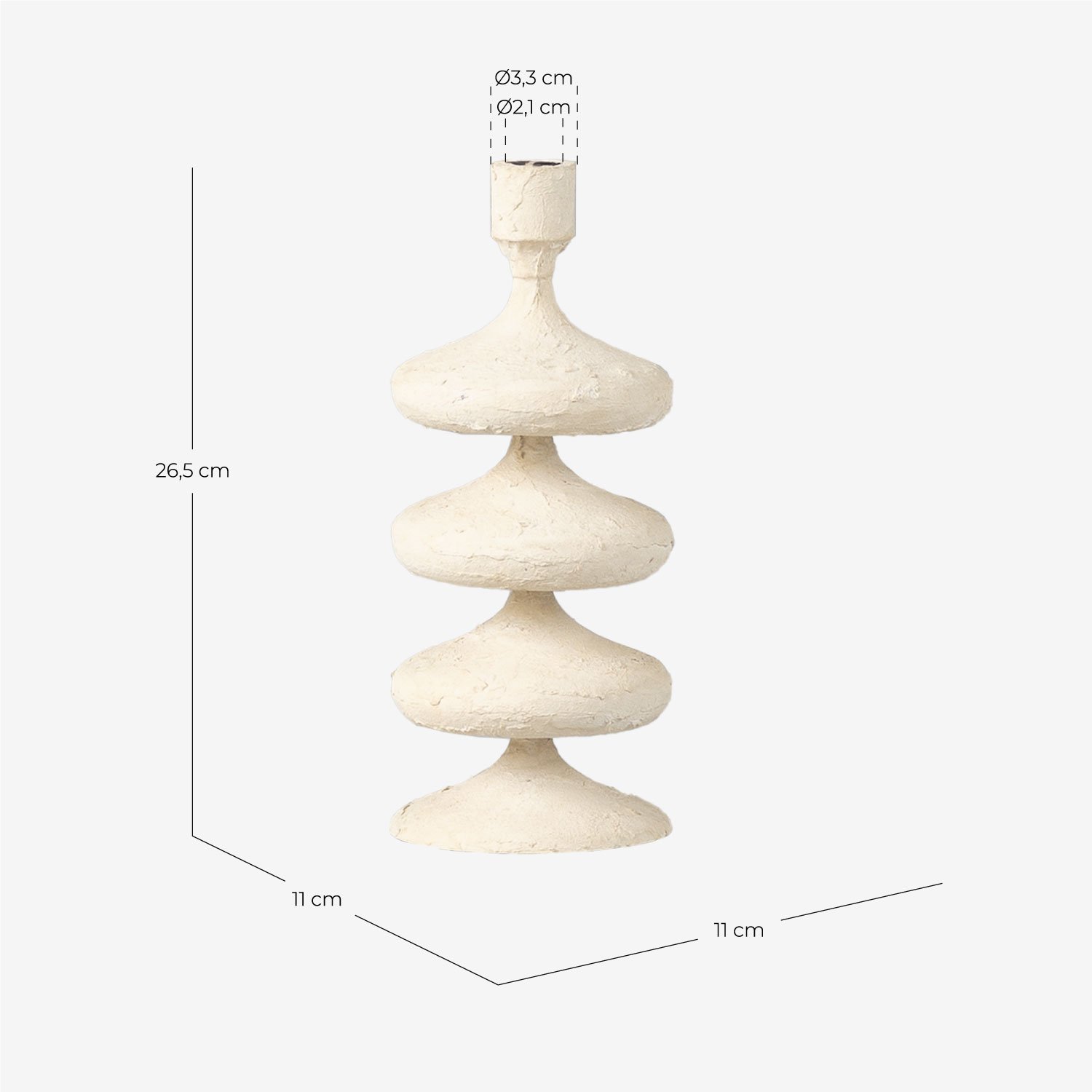 Candelabro in metallo (26,5 cm) Lucio, Misure