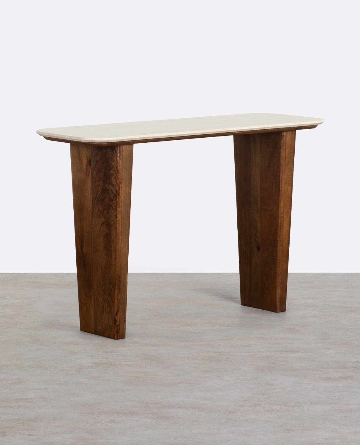 Consolle in Marmo Egiziano e Legno di Mango (119,5x40 cm) Amatis, immagine della galleria 1