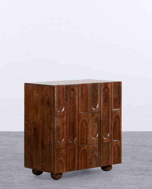 Credenza Bassa con 2 Ante in Legno di Mango Even