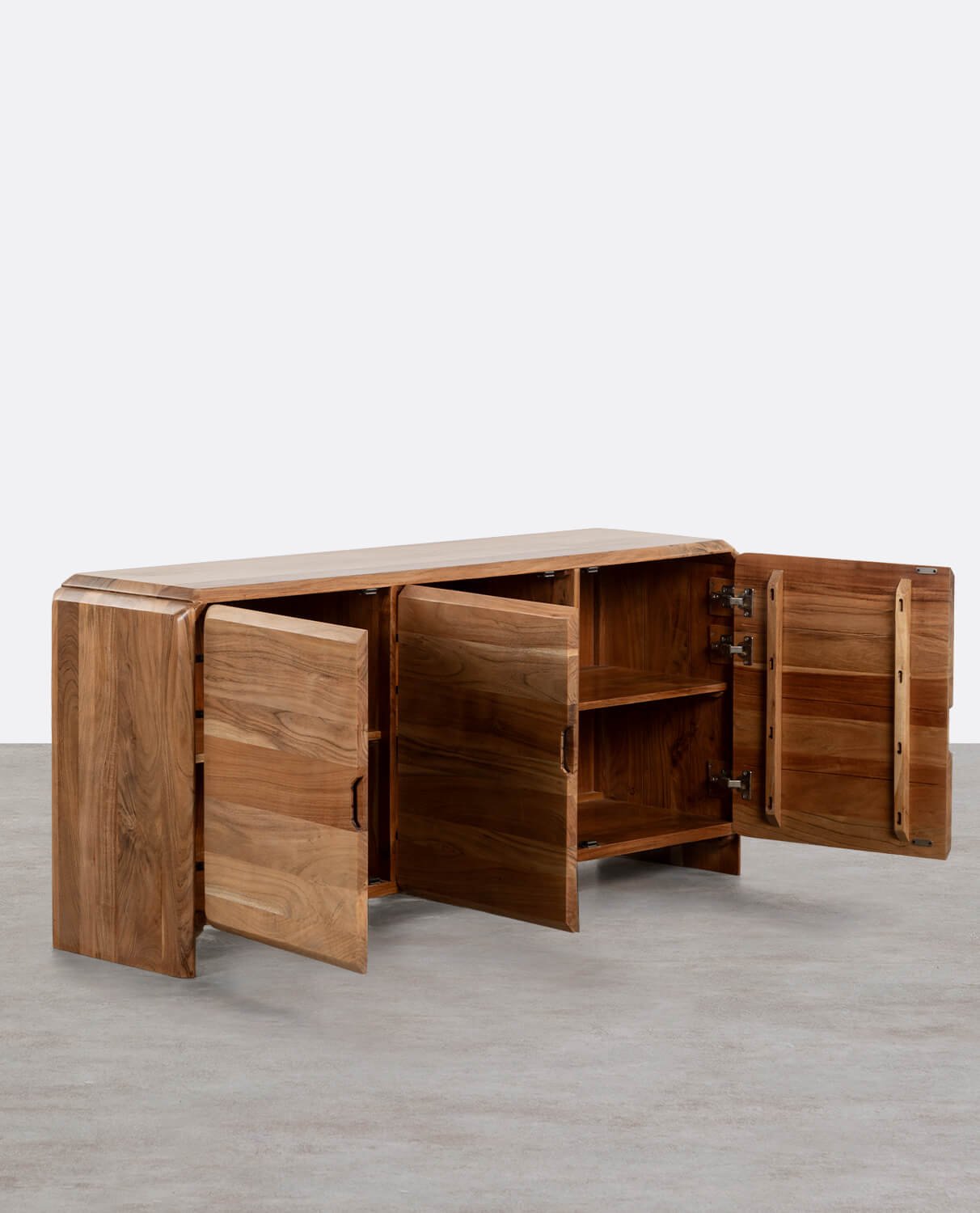 Credenza Bassa a 3 Ante in Legno di Acacia Lucil, immagine della galleria 2