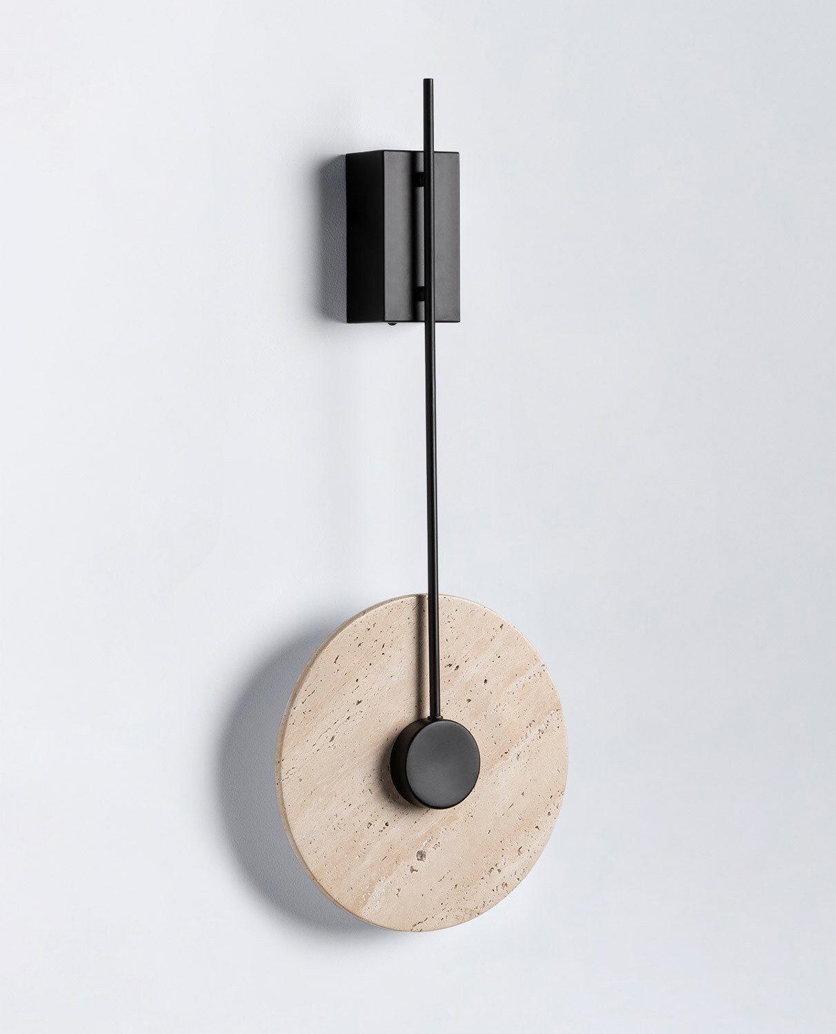 Lampada da Parete a Led in Metallo con Marmo Travertino Nadir, immagine della galleria 1