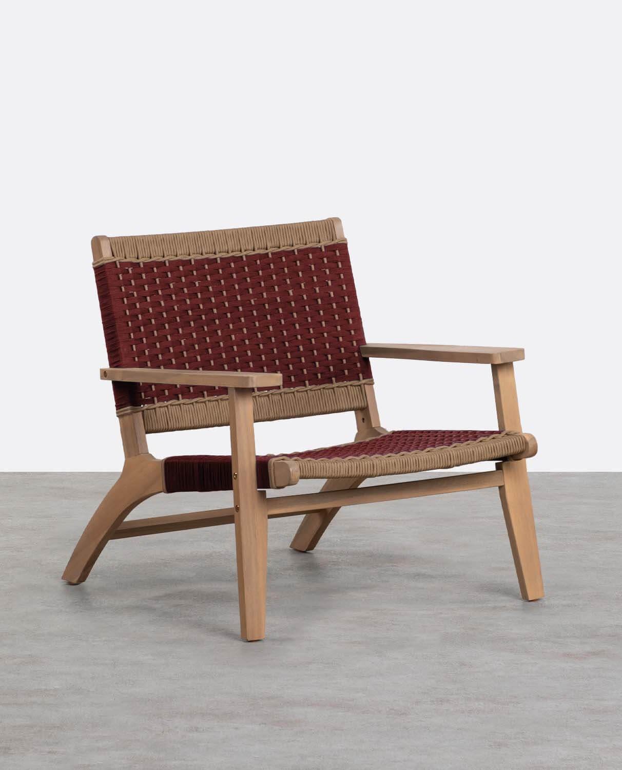 Pack da 2 Sedie da Giardino in Legno di Acacia e Corda Mirle, immagine della galleria 1