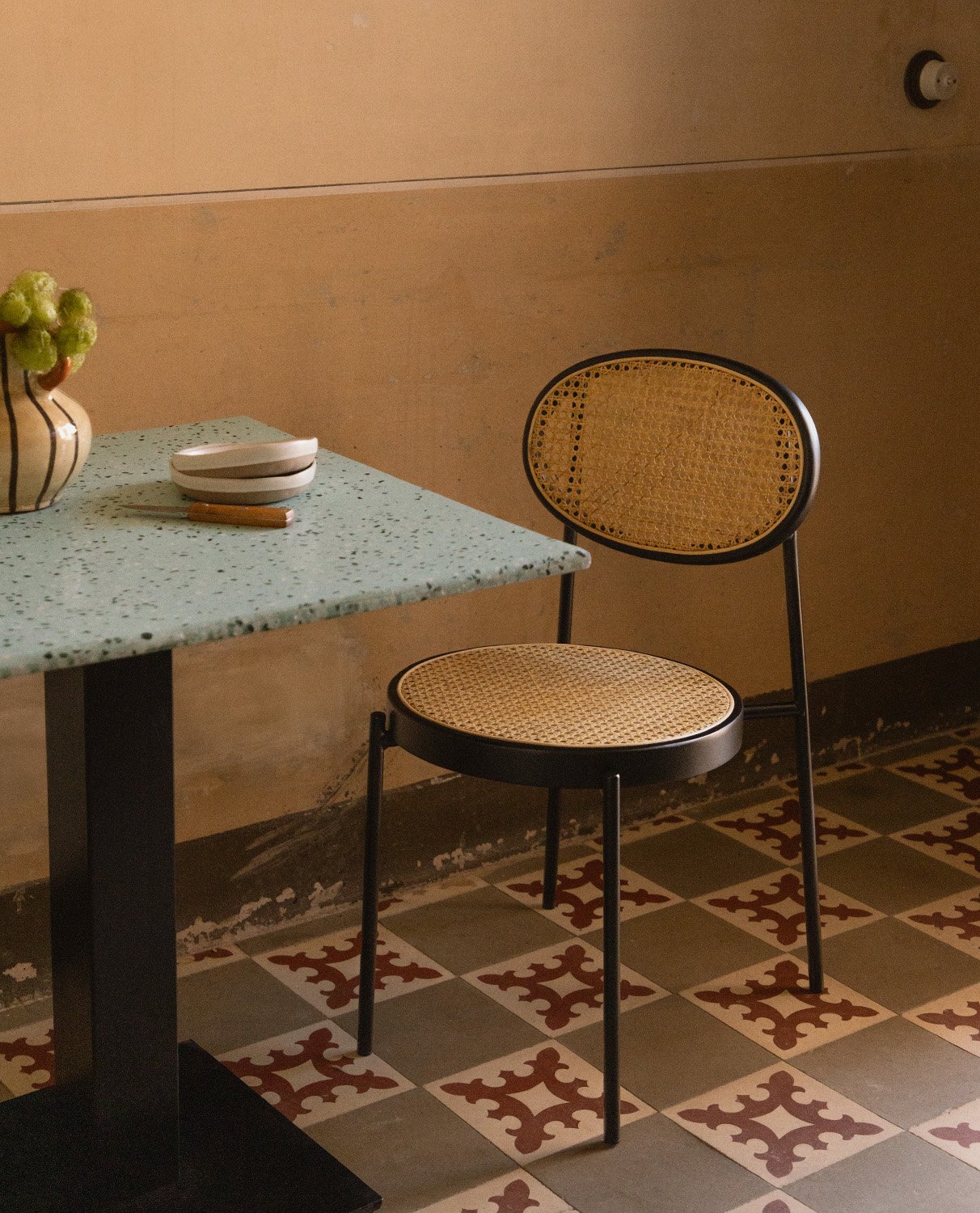 Pack 4 Sedie da Pranzo Vili in Rattan Naturale e Metallo Vili , immagine della galleria 2