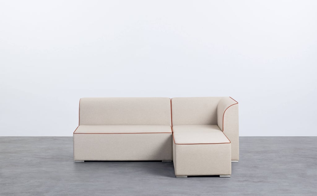 Divano da giardino modulare in 2 pezzi Divano a 2 posti e angolare con pouf in tessuto Lagos