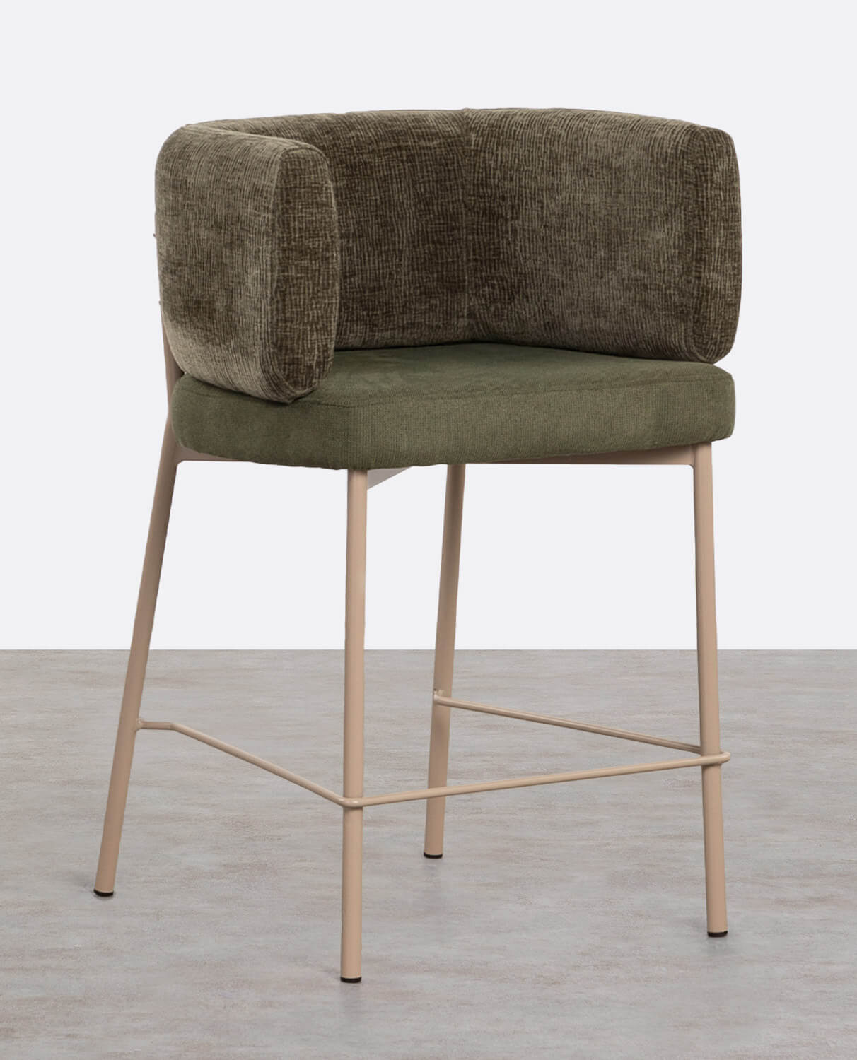 Sgabello Alto in Tessuto e Metallo (64 cm) Hades Soft, immagine della galleria 1