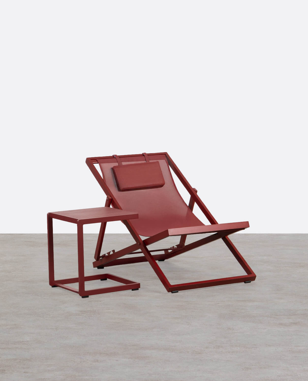 Set Sdraio Reclinabile Rilas e Tavolino Ausiliario in Alluminio Kreta, immagine della galleria 1