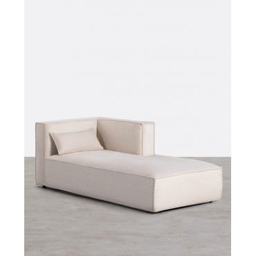Modulo Chaise Longue Destro per Divano in Velluto a Coste Spesso Kilhe Velluto A Coste Spesso -Beige Seashell - The Masie