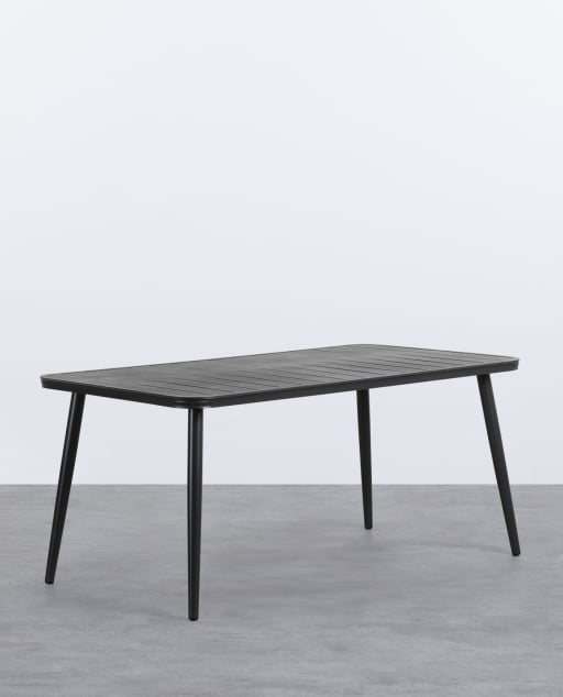 Tavolo da Esterno Rettangolare in Alluminio (159x90 cm) Cancun - Nero Obsidian