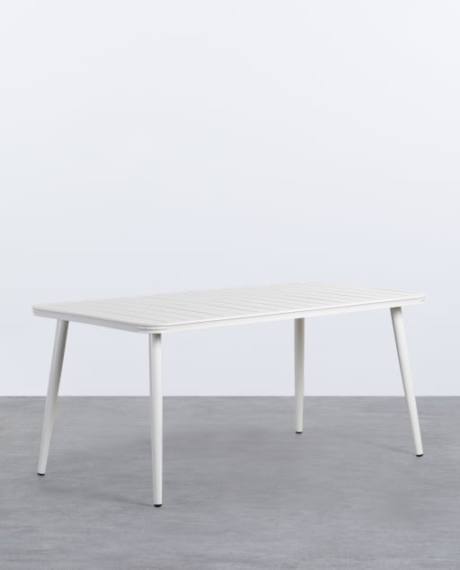 Tavolo da Esterno Rettangolare in Alluminio (159x90 cm) Cancun - Bianco Polar
