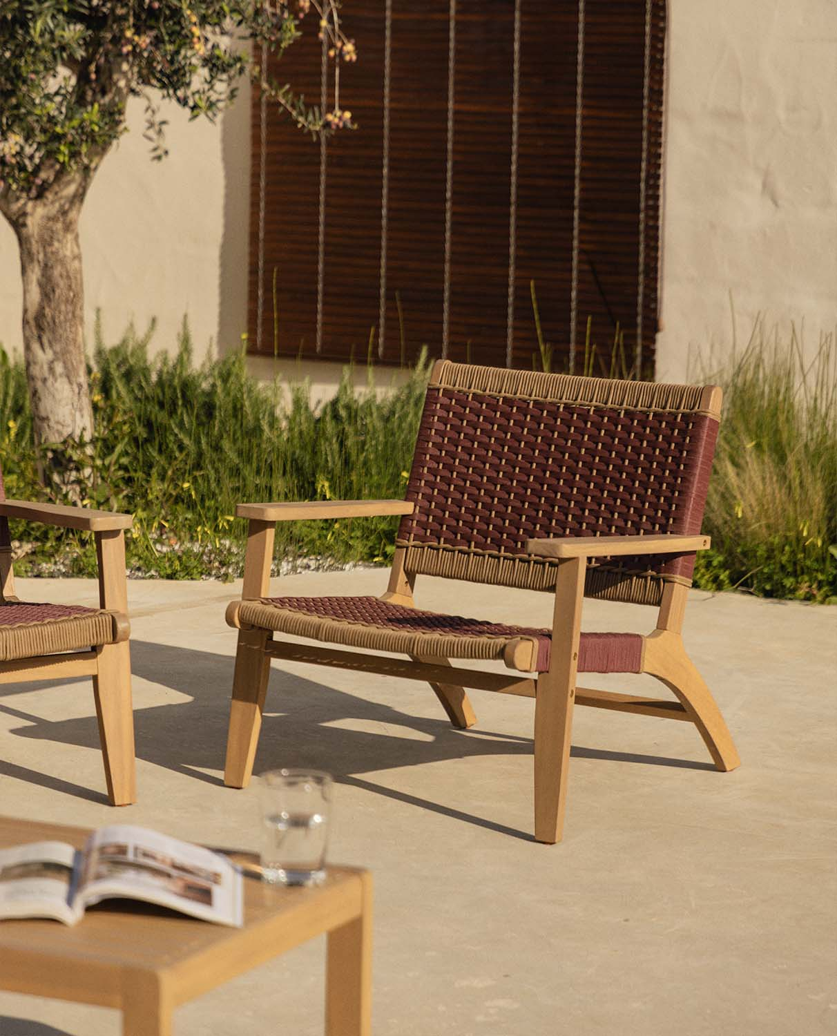 Pack da 2 Sedie da Giardino in Legno di Acacia e Corda Mirle, immagine della galleria 2