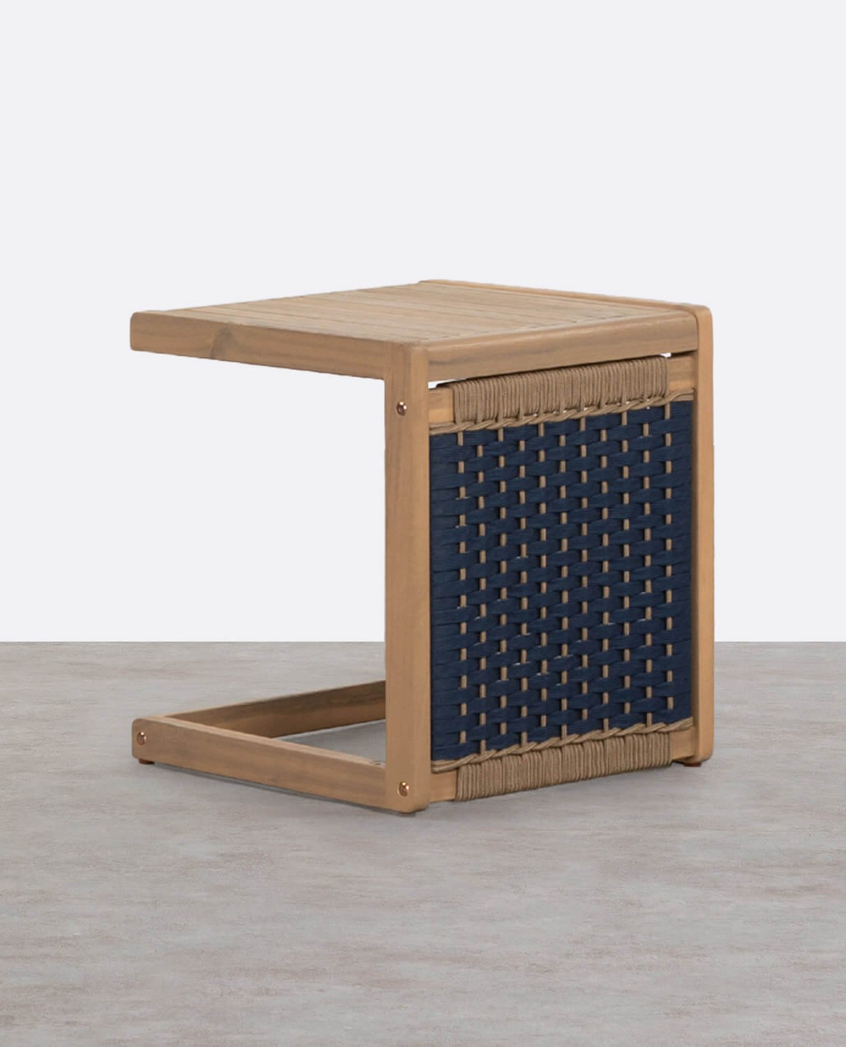 Tavolino in Legno di Acacia e Corda (40x40 cm) Mirle , immagine della galleria 1