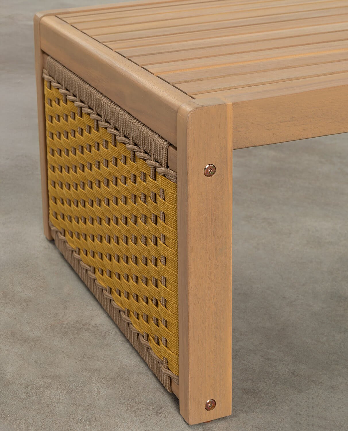 Set da Giardino con Divano a 2 Posti, 2 Poltrone e Tavolino in Legno di Acacia e Corda Mirle, immagine della galleria 4