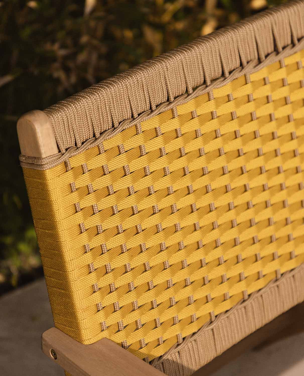 Set da Giardino con Divano a 2 Posti, 2 Poltrone e Tavolino in Legno di Acacia e Corda Mirle, immagine della galleria 3